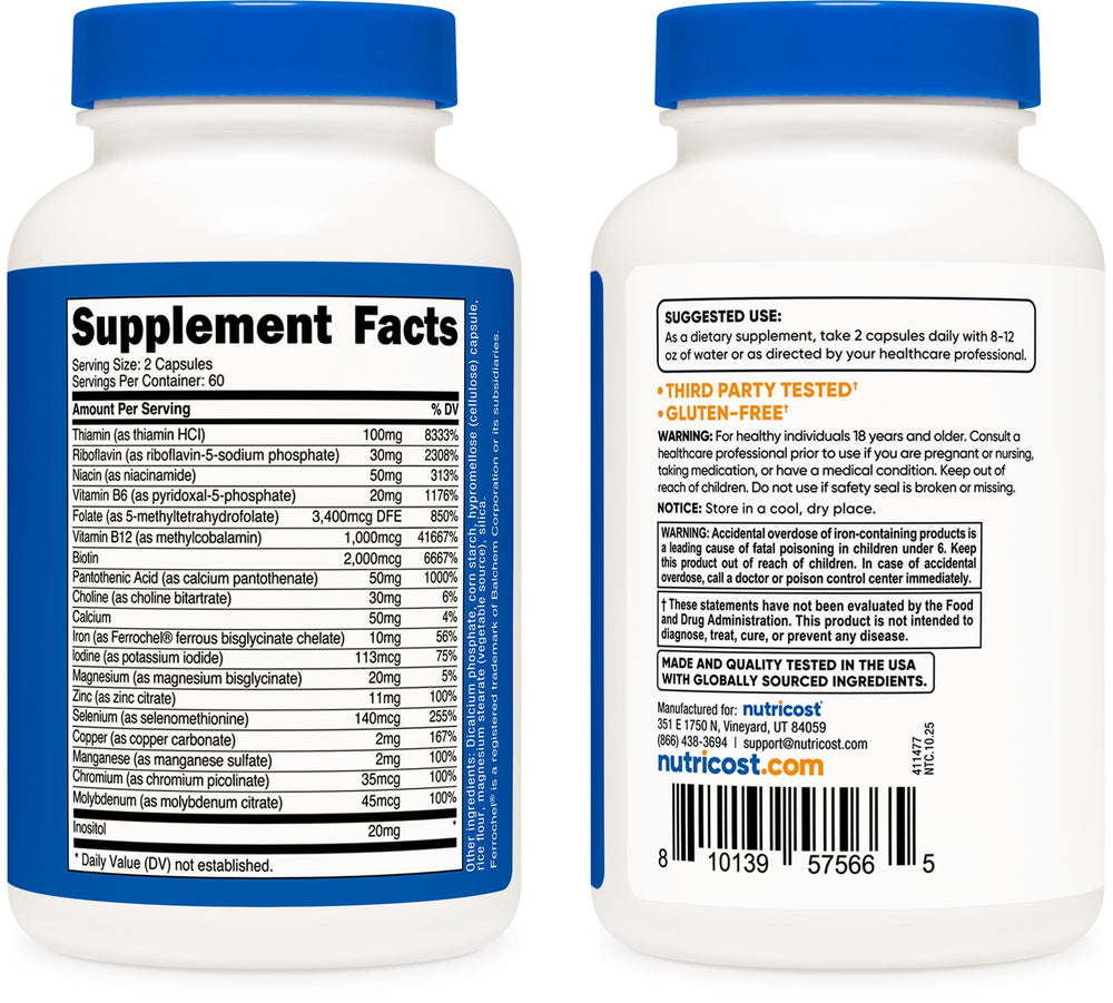 Person taking Nutricost Methylated B Complex with water for daily intake