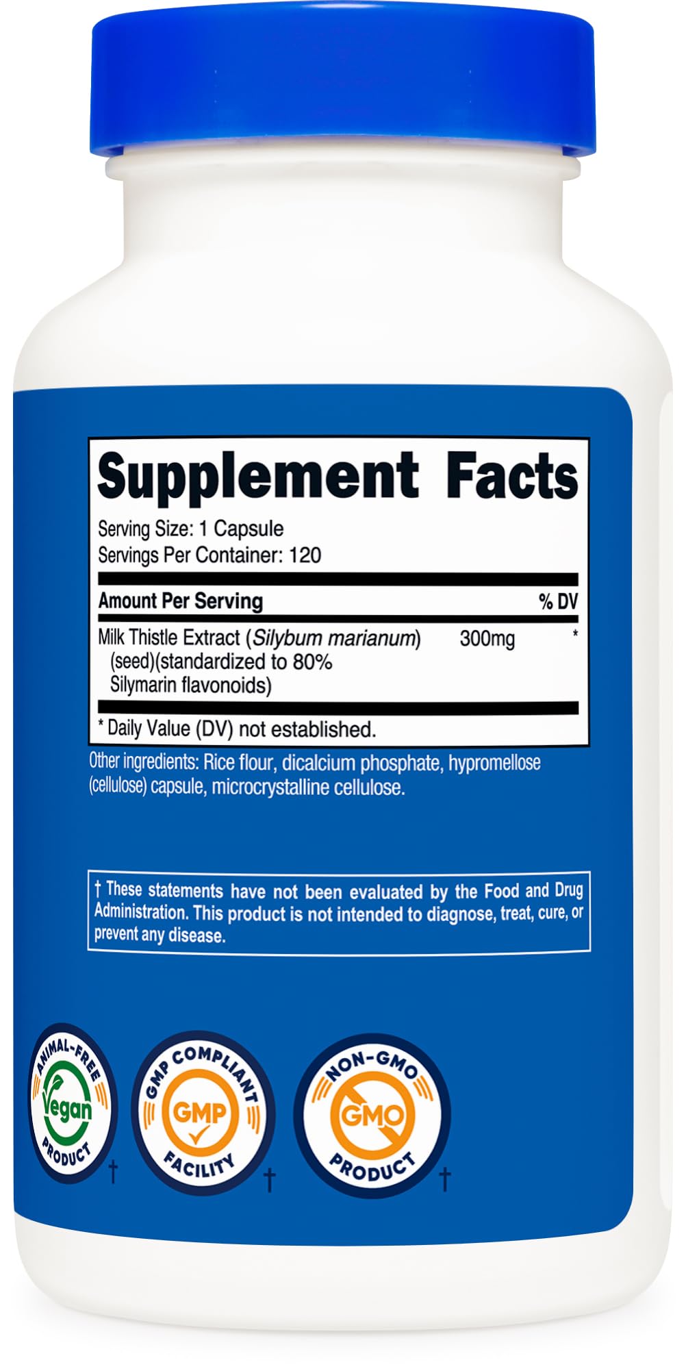 Nutricost Milk Thistle third-party tested seal demonstrates quality and transparent sourcing.