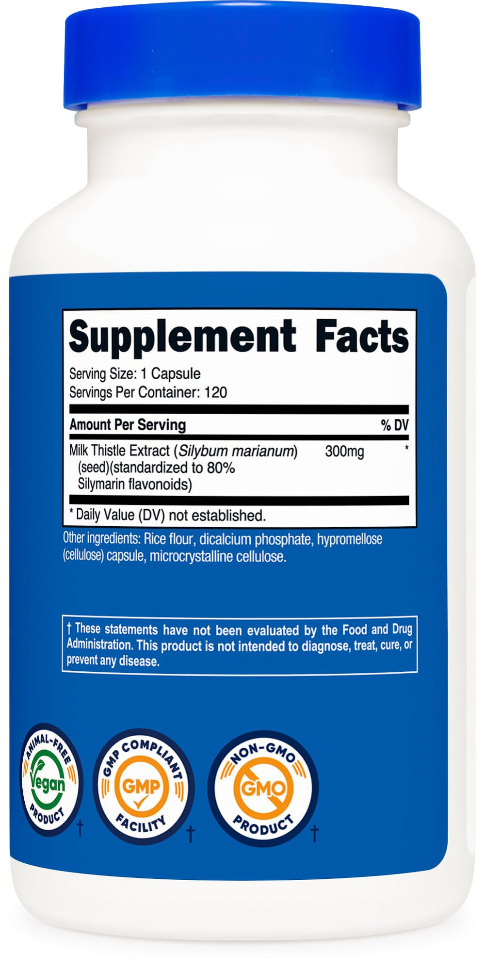 Nutricost Milk Thistle third-party tested seal demonstrates quality and transparent sourcing.