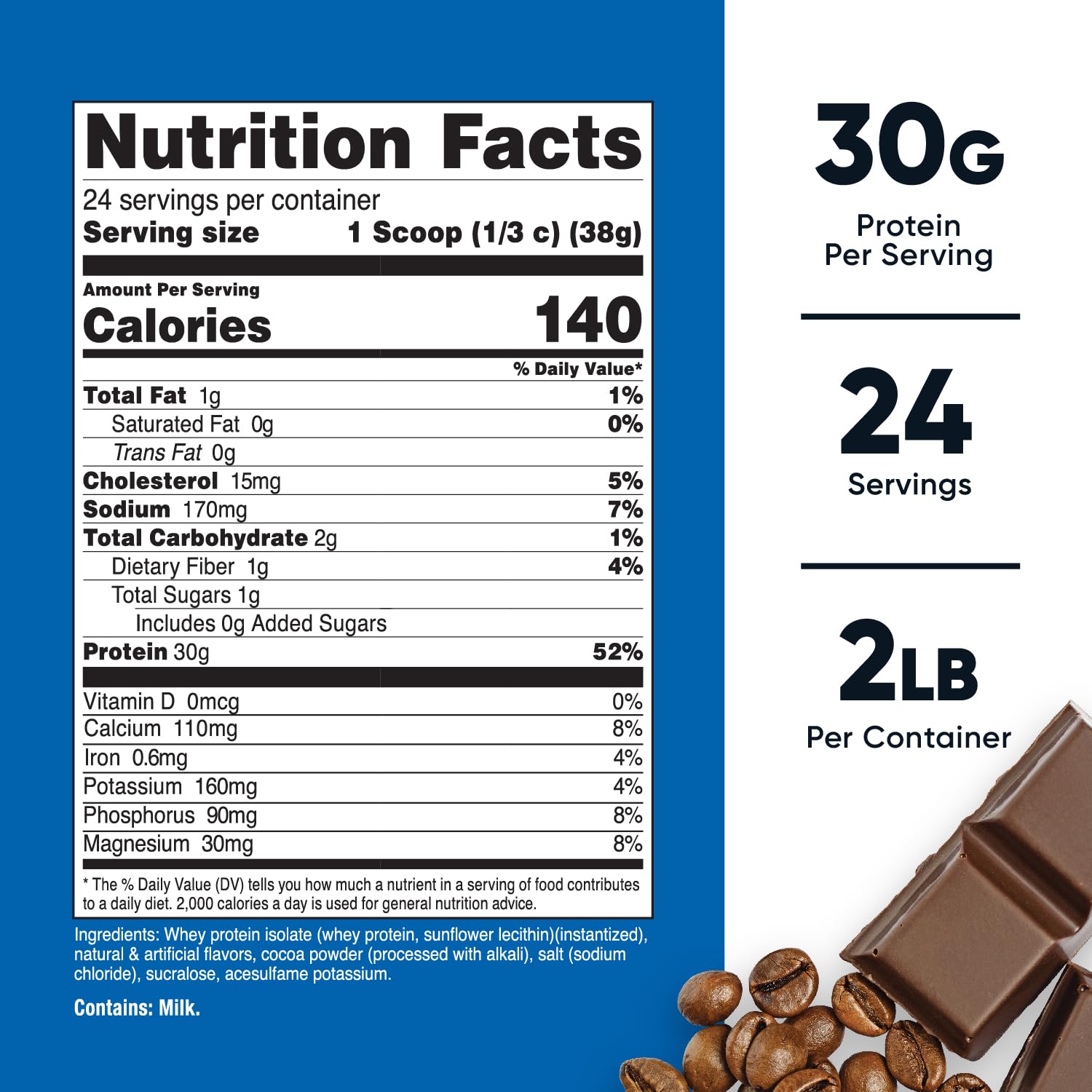 Nutricost Mocha whey shake close-up with creamy texture.