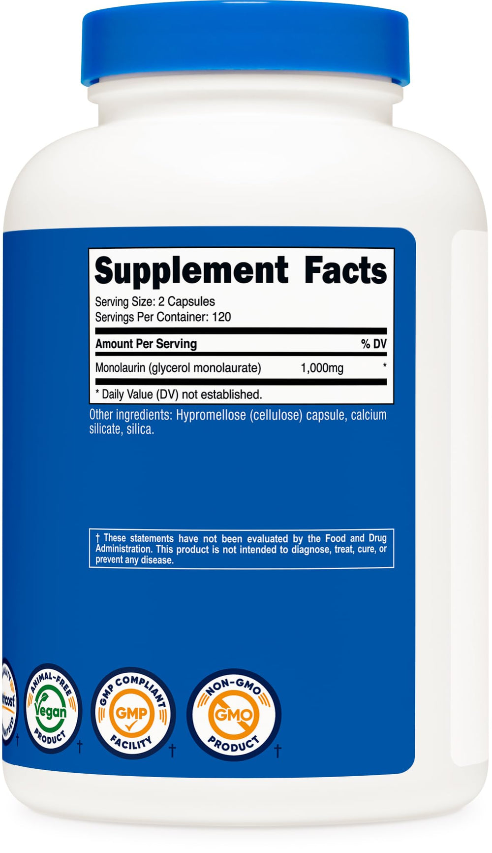 Nutricost Monolaurin bottle on shelf signaling a reliable supply.