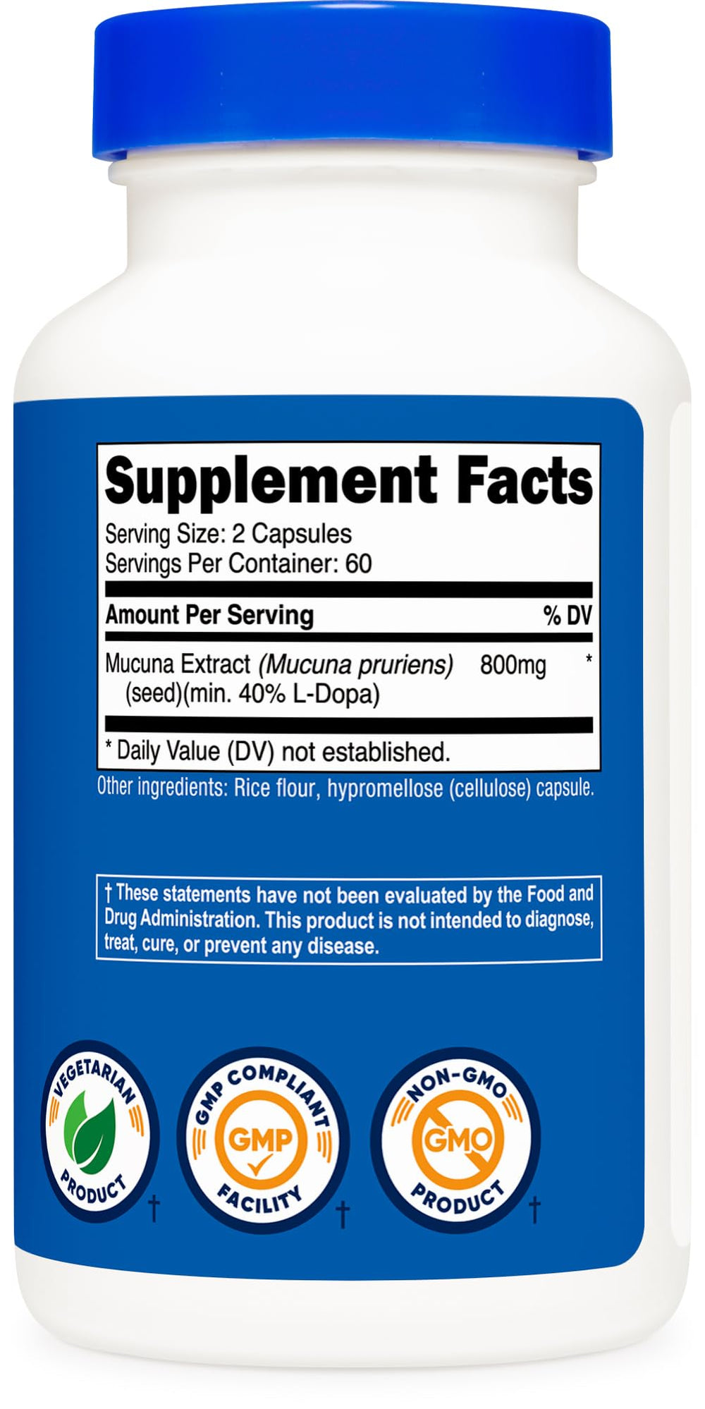 Serving idea: two capsules with water from Nutricost Mucuna Pruriens.