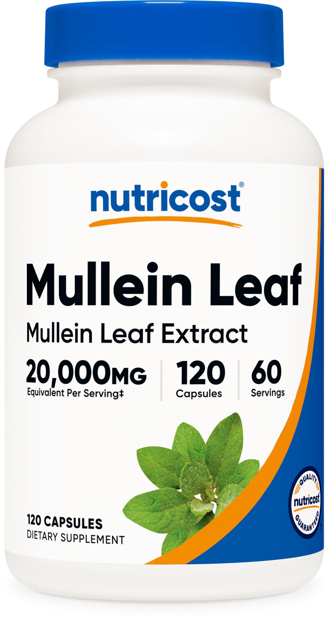 Nutricost Mullein Leaf Extract bottle front view for daily vegan supplement use