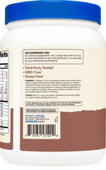 Nutricost Beauty & Protein label close-up highlighting Biotin.