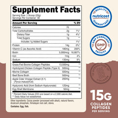 Nutricost collagen scoop showing easy mix into shakes and recipes.
