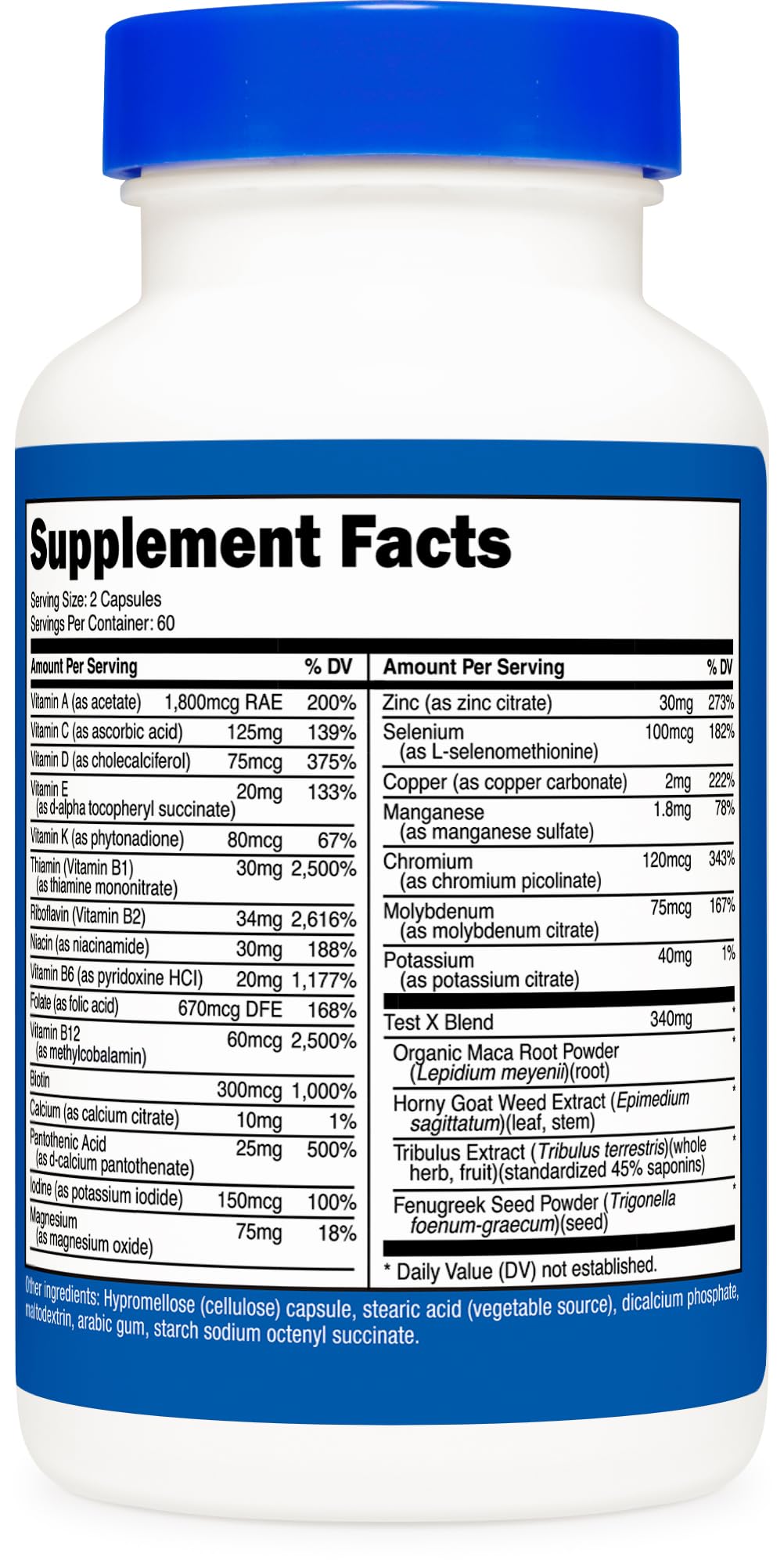Nutricost Multivitamin for Men packaging, easy to store and display