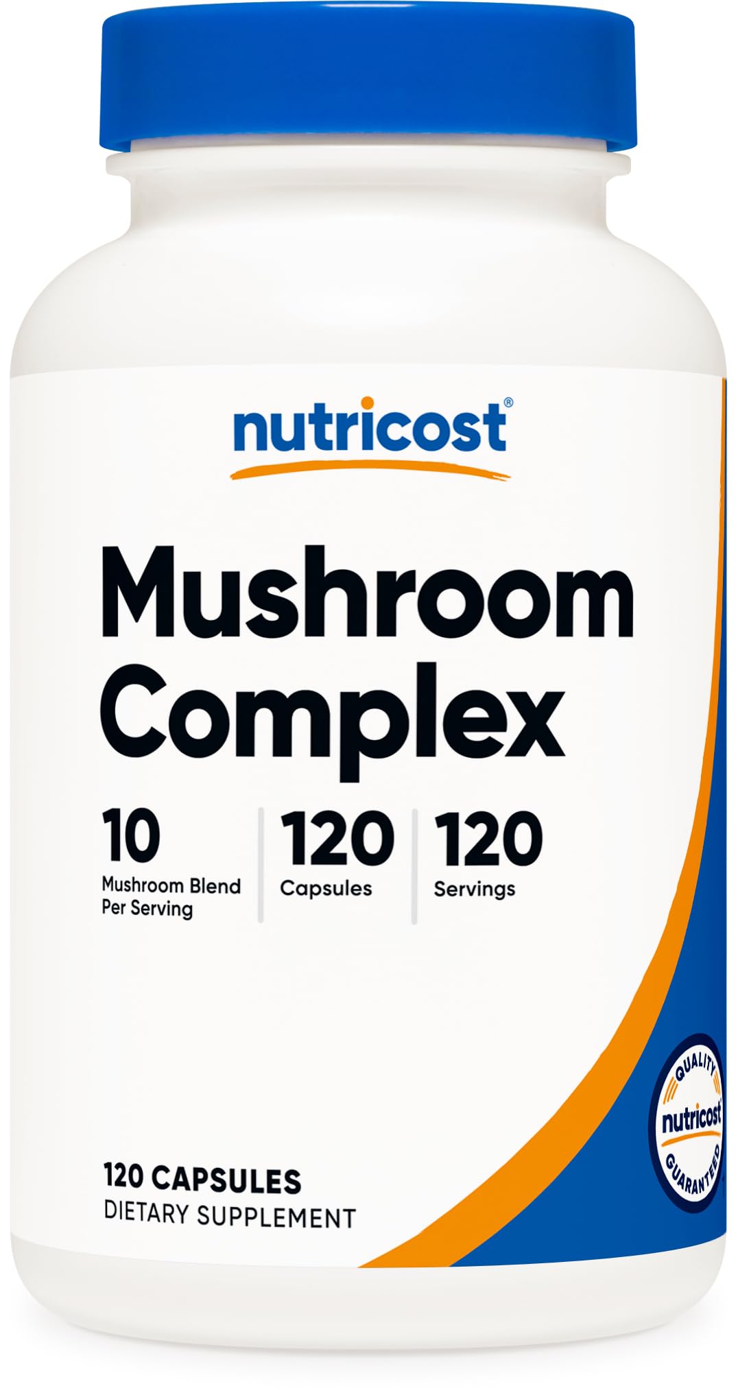 Nutricost Mushroom Complex bottle with capsules for daily wellness support.