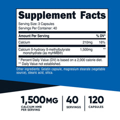Nutricost myHMB capsules in hand, ready for workout support.
