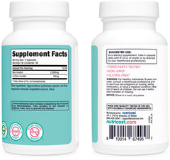 Nutricost bottle label highlighting vegetarian, non-GMO and gluten-free features