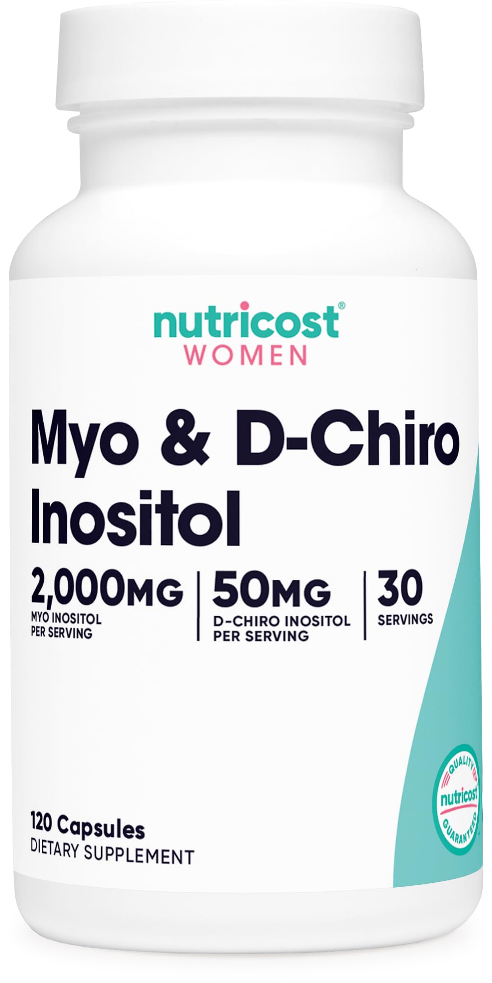 Nutricost Myo Inositol & D-Chiro Inositol bottle ready for daily use