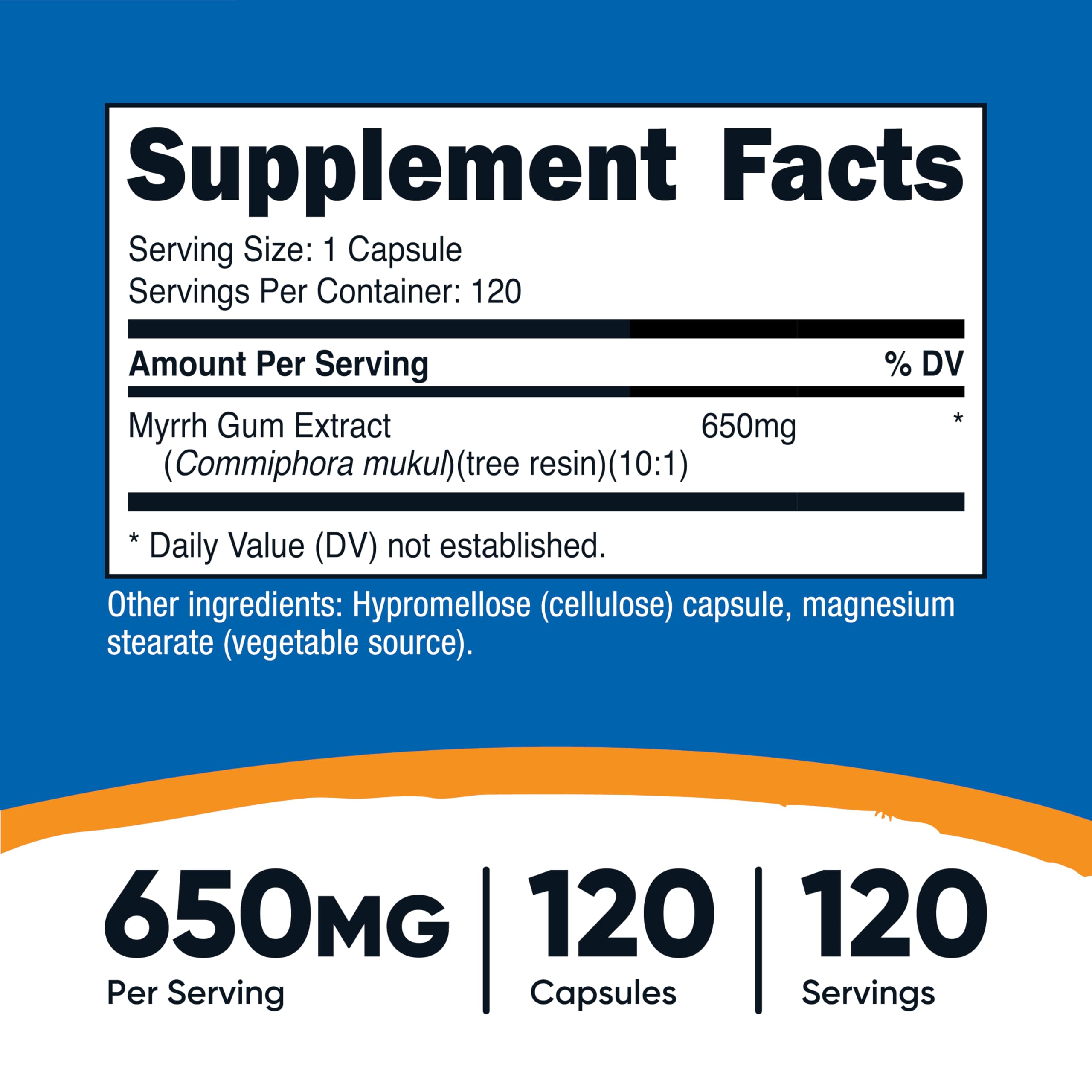 Nutricost Myrrh Extract capsules in bottle for a simple daily routine