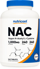 Nutricost NAC 1000 mg tablets front view for daily wellness