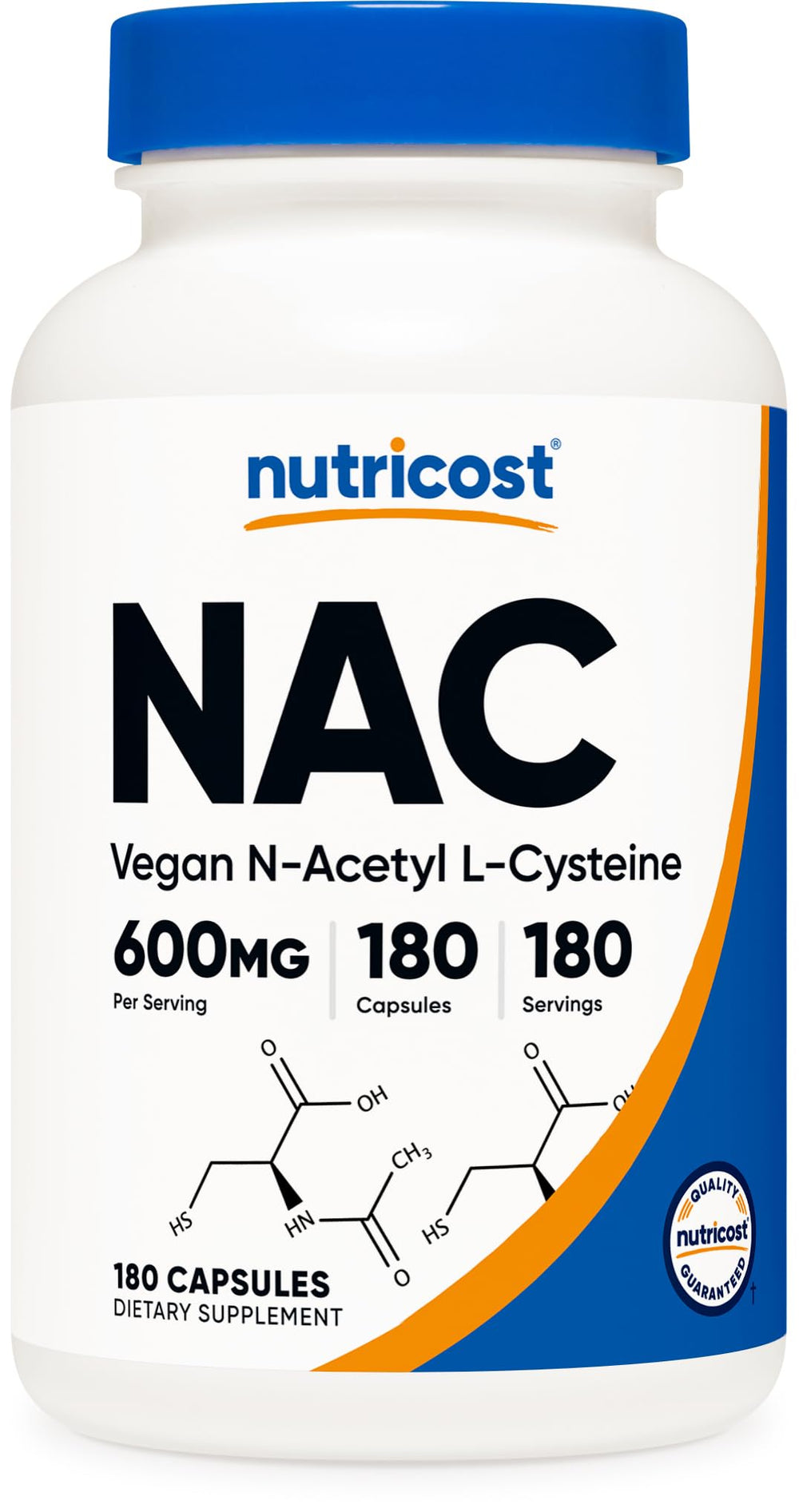 Nutricost NAC 600mg bottle for daily wellness routine.