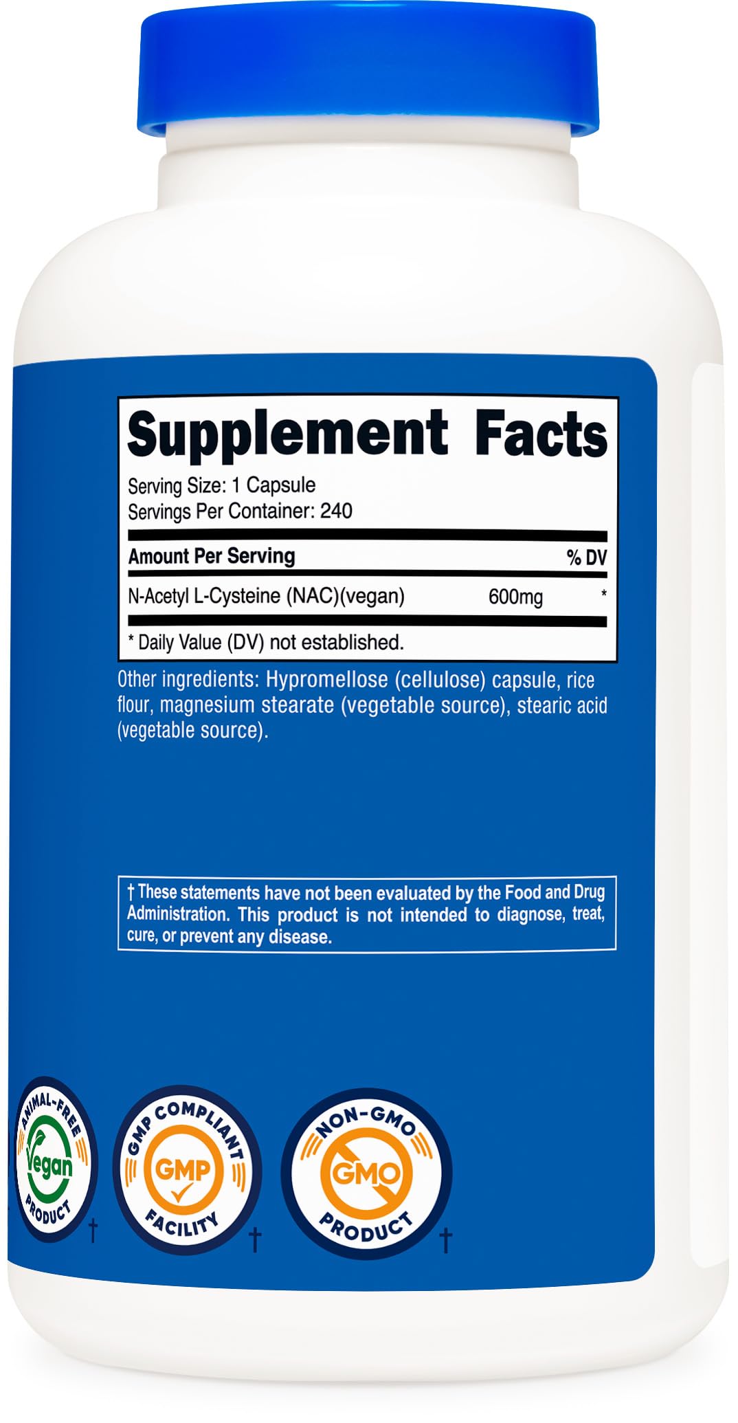 Nutricost NAC facility certification illustration reflecting NSF GMP FDA standards