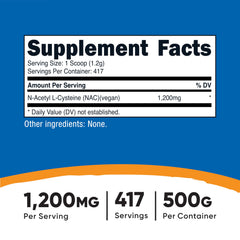 Close-up of Nutricost NAC serving scoop for precise dosing.