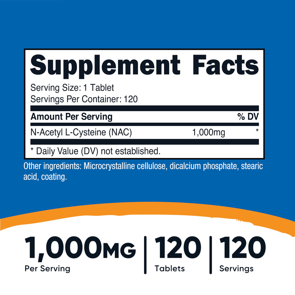 Nutricost NAC tablets in hand, portable daily wellness option.