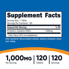 Nutricost NAC tablets in hand, portable daily wellness option.