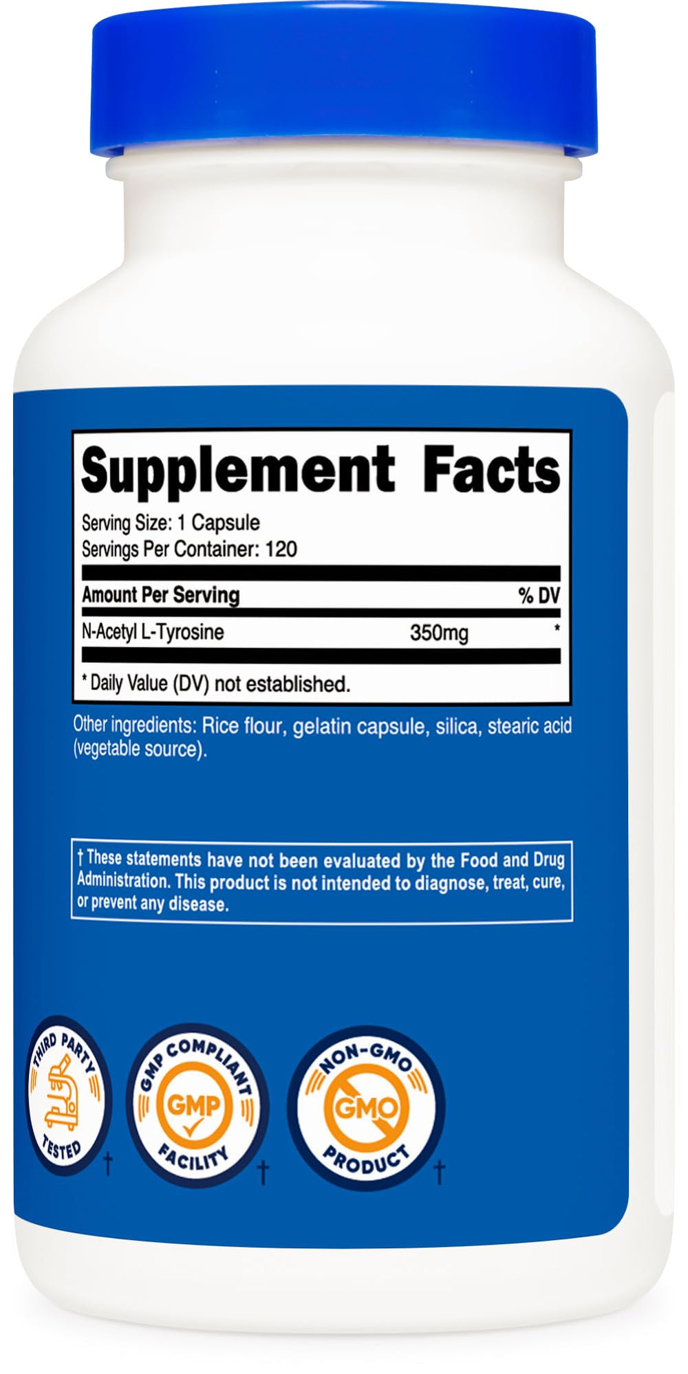 Nutricost NALT bottle on a shelf with notes for productivity support.