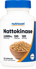Nutricost Nattokinase bottle showing 2000FU per serving for daily use