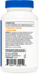 Nutricost Niacin 100mg bottle label displays potency and NSF GMP marks.