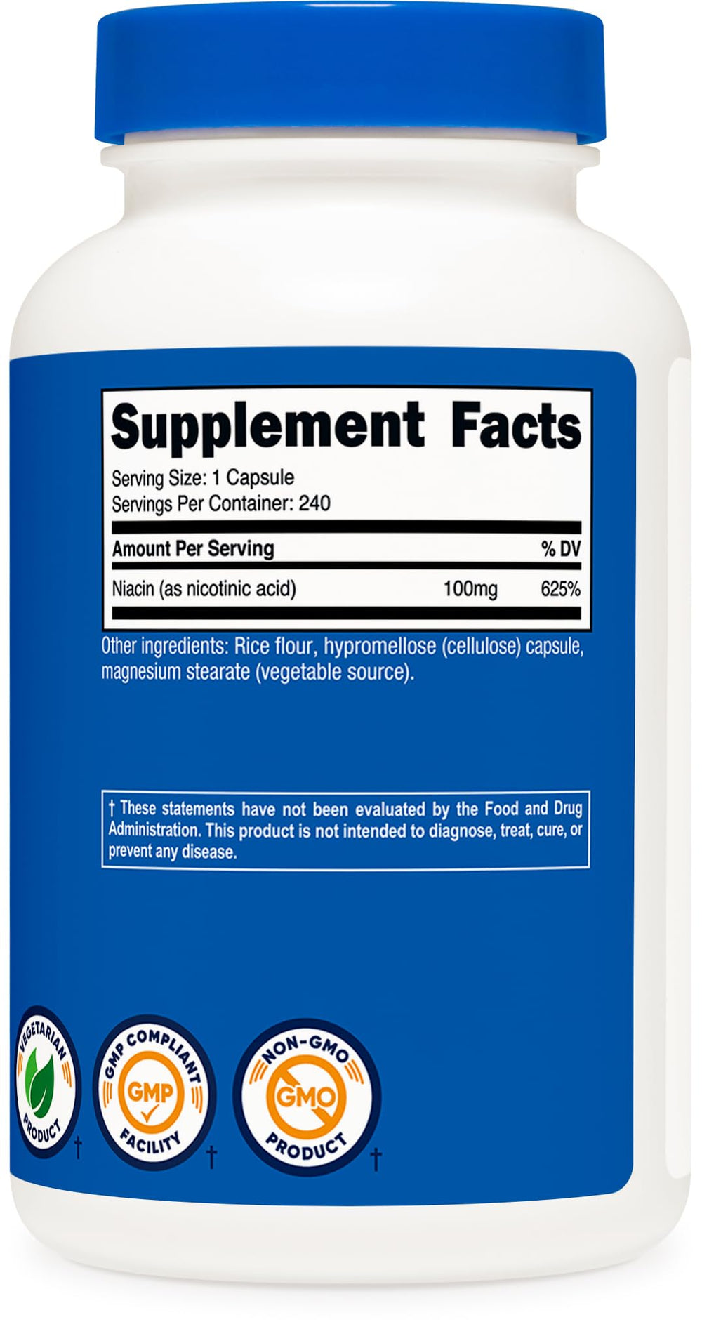 Nutricost Niacin 100mg capsules with spoon show easy dosing.