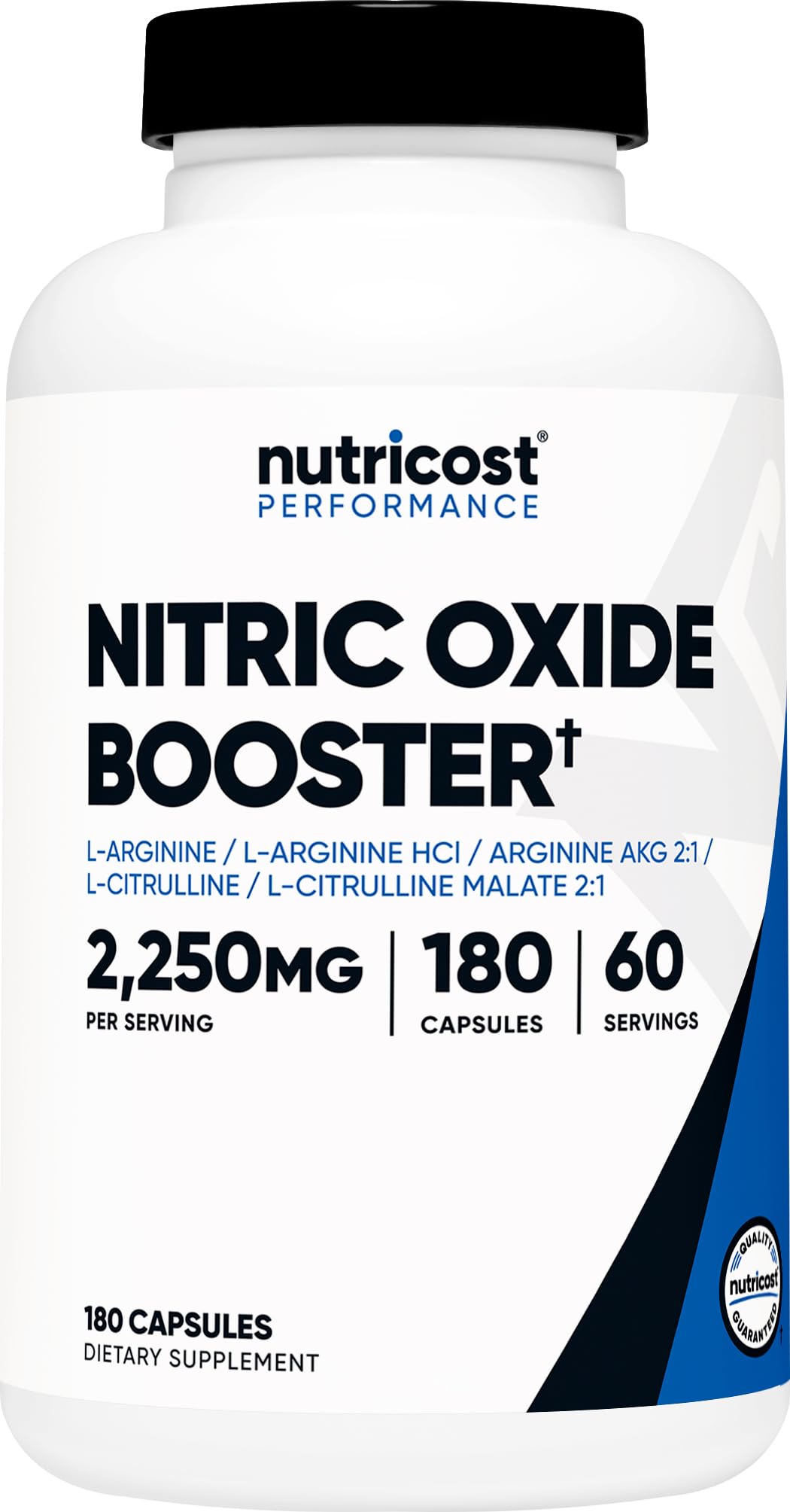 Nutricost Nitric Oxide Booster bottle ready for pre-workout use, supporting focus and stamina.
