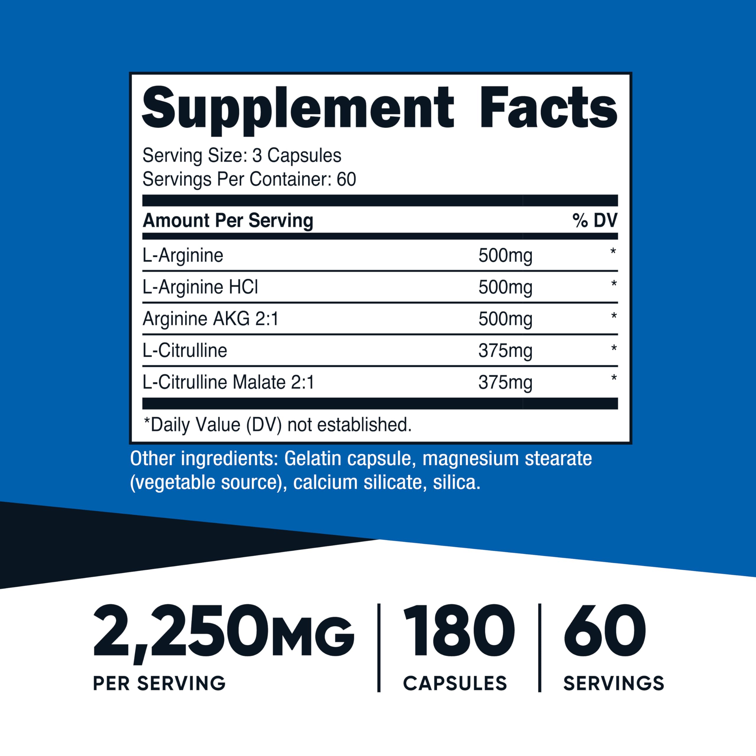 Close-up of Nutricost Nitric Oxide Booster capsules, demonstrating easy daily supplementation.
