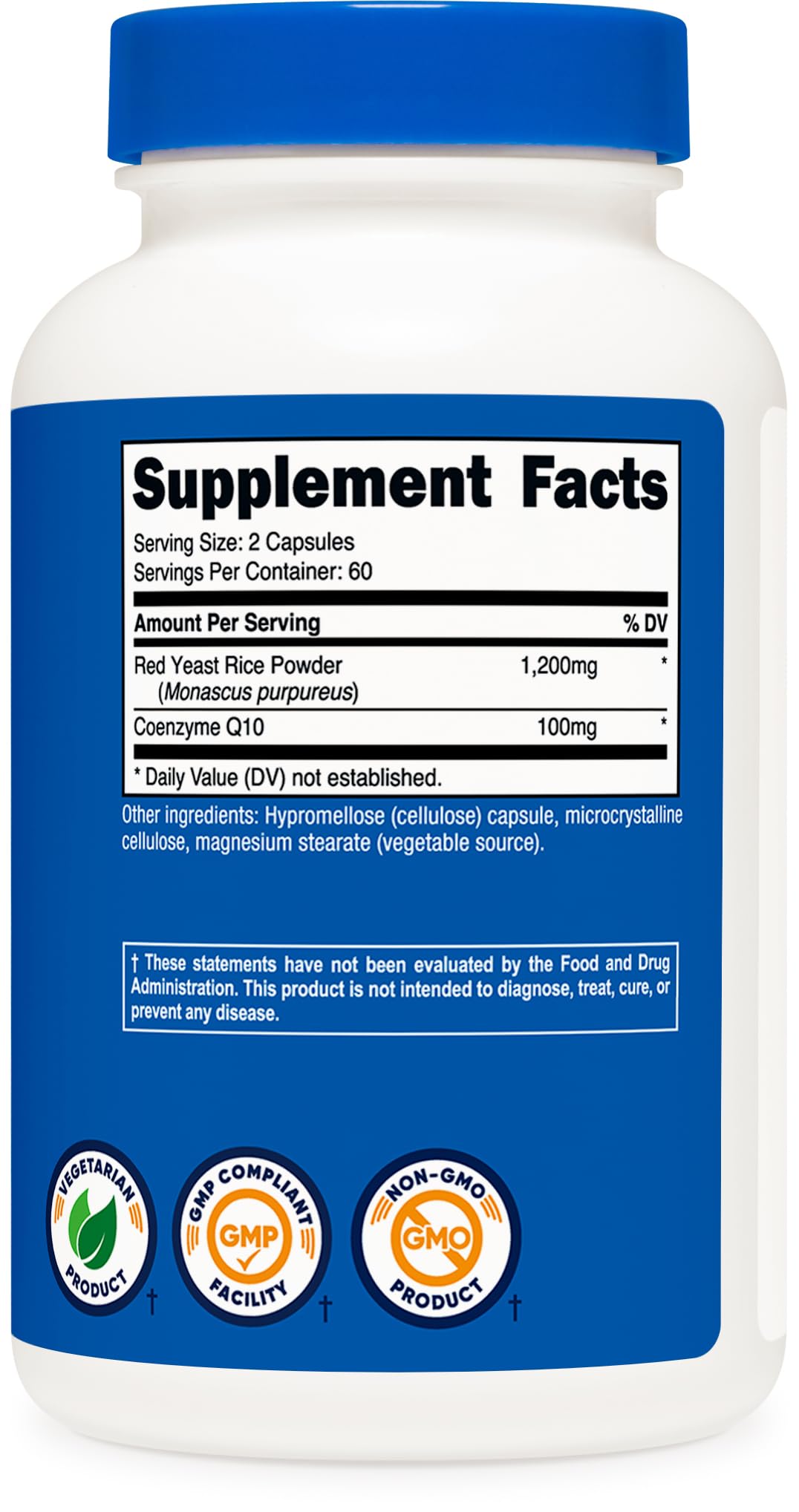 Nutricost facility badge showing NSF GMP compliance and FDA registration.