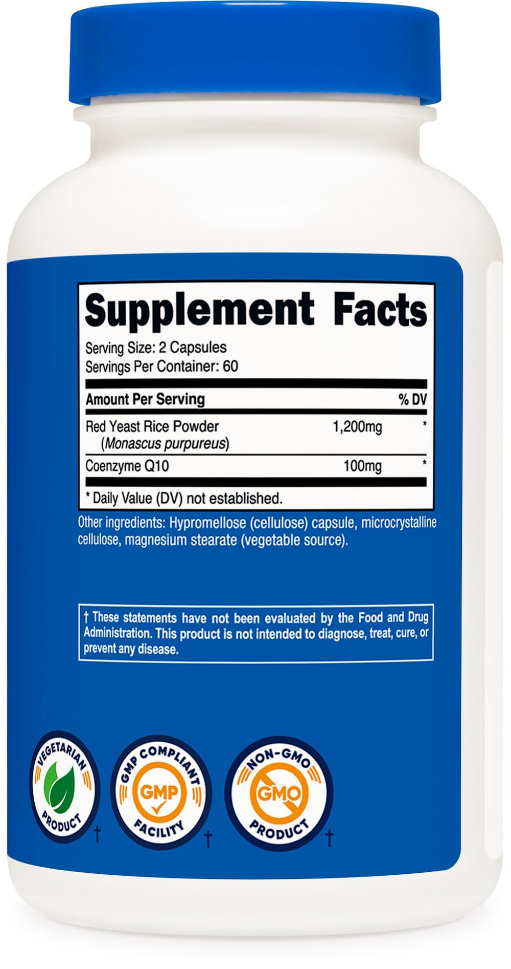 Nutricost facility badge showing NSF GMP compliance and FDA registration.