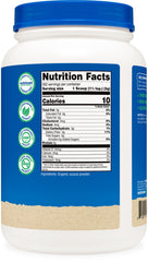 Nutricost Organic Acacia Fiber Powder on a kitchen counter ready to mix