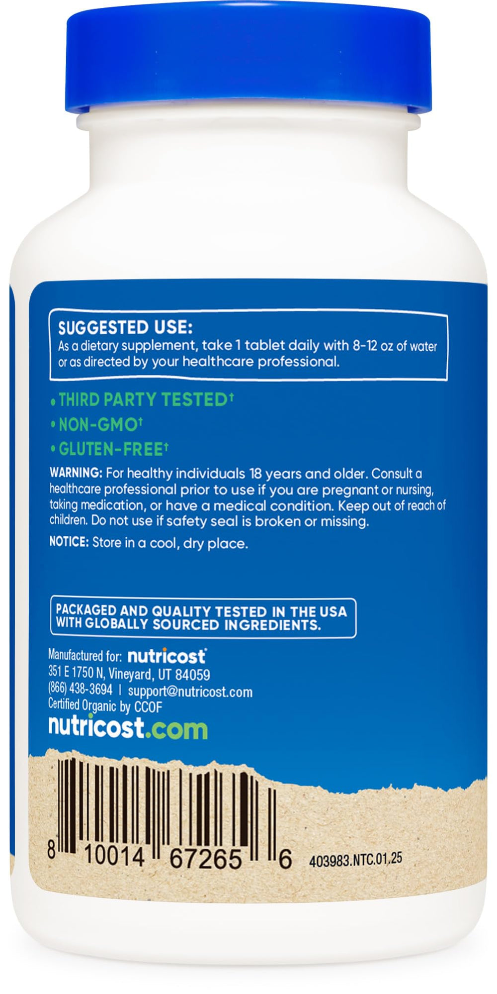 Close-up of Nutricost Chlorella tablets, vibrant green color for protein-rich microalgae.
