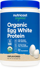 Nutricost Organic Egg White Protein bottle showing gluten-free protein option for shakes