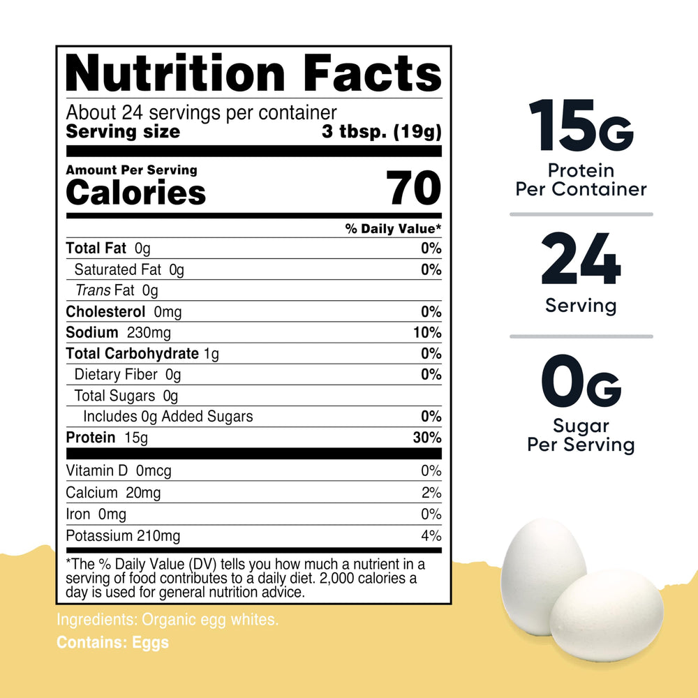 Nutricost organic egg white protein powder unflavored packaging for versatile use.