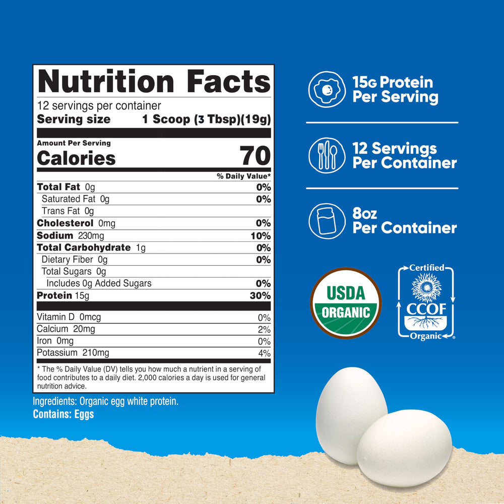 Nutricost Organic Egg White Protein Shake preparing a smooth, neutral-flavor drink