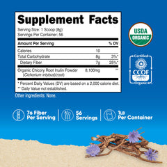 Nutricost Organic Inulin Powder scoop included for easy daily fiber servings.