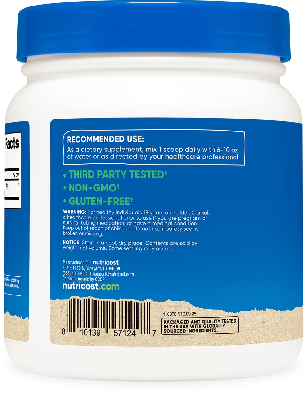 Nutricost Lion's Mane powder blended into a smoothie