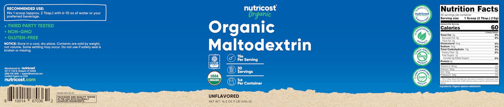 Pre-workout shake with Nutricost Maltodextrin for quick energy and endurance.