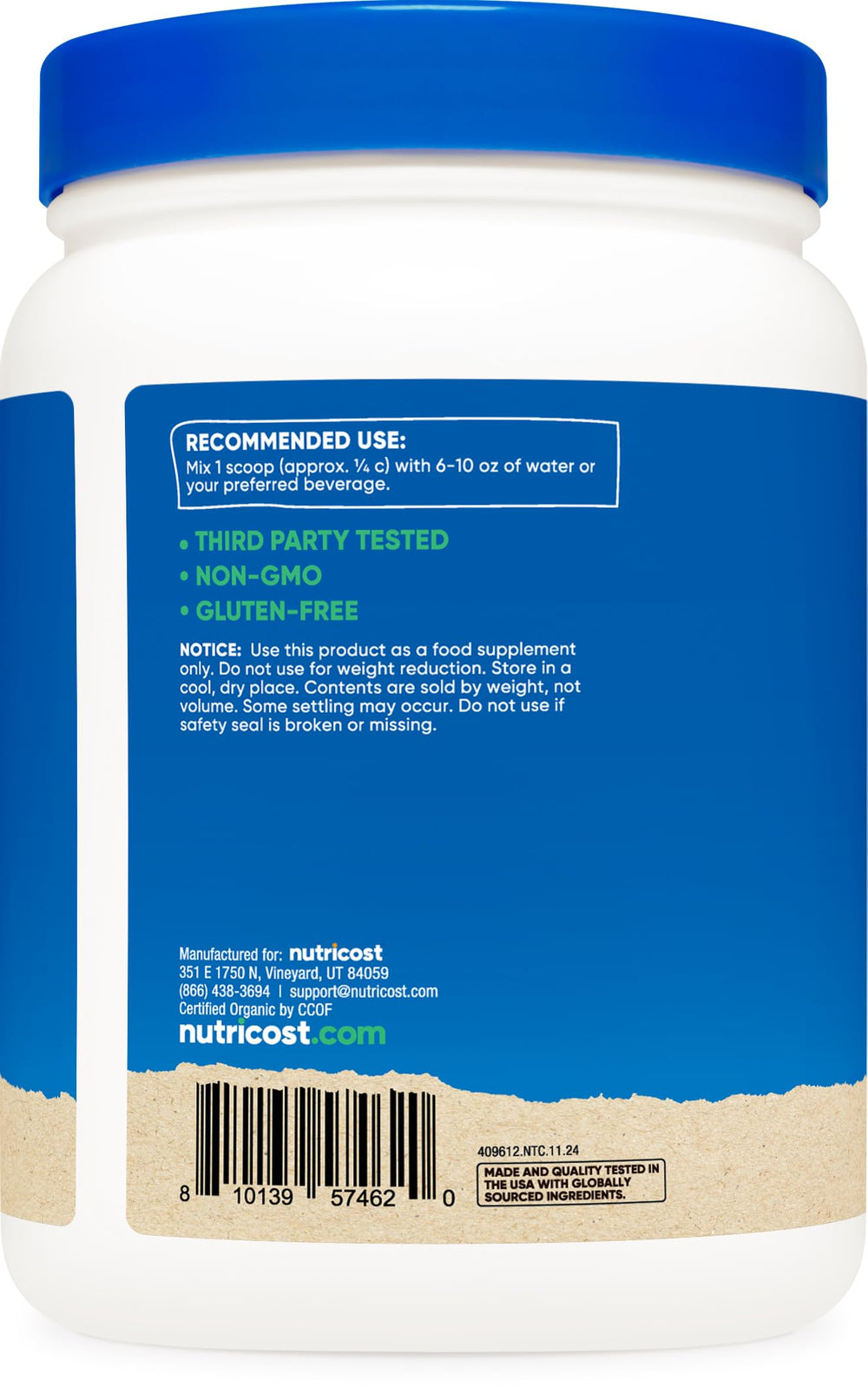 Nutricost pea protein chocolate added to baking for plant-based recipes.