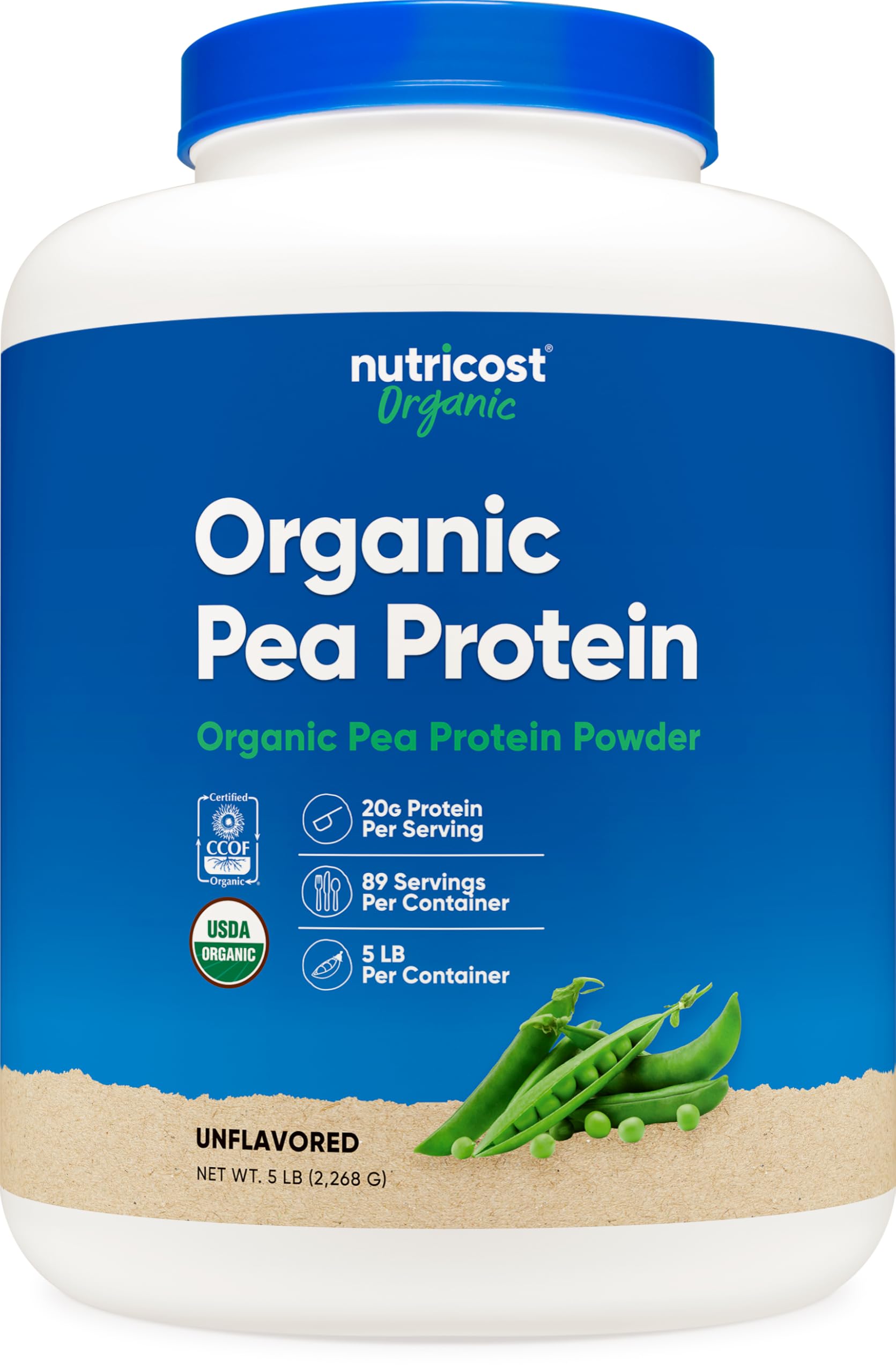 Nutricost Organic Pea Protein Isolate bag, convenient plant protein source for smoothies