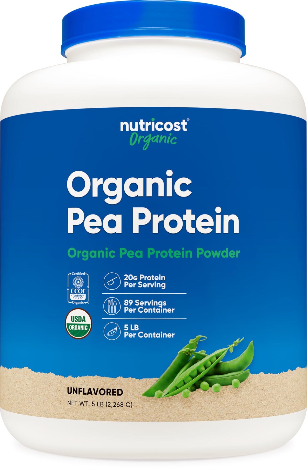 Nutricost Organic Pea Protein Isolate bag, convenient plant protein source for smoothies