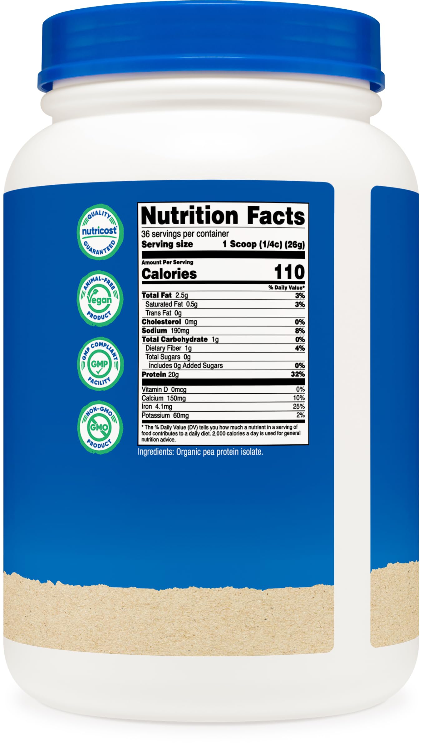 Nutricost pea protein in a shake, showing smooth texture for easy smoothies.
