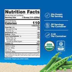 Nutricost Organic Pea Protein Isolate scoop, 20 g serving size