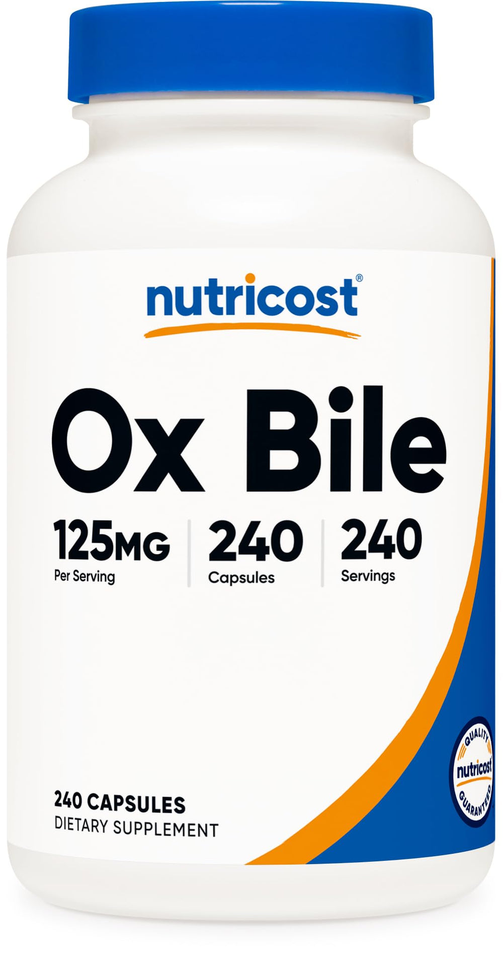 Nutricost Ox Bile Capsules bottle for daily use and convenient fat digestion support.