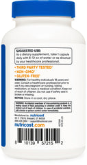 Nutricost packaging close-up demonstrates NSF and GMP quality.