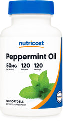 Nutricost Peppermint Oil Softgels bottle for daily freshness