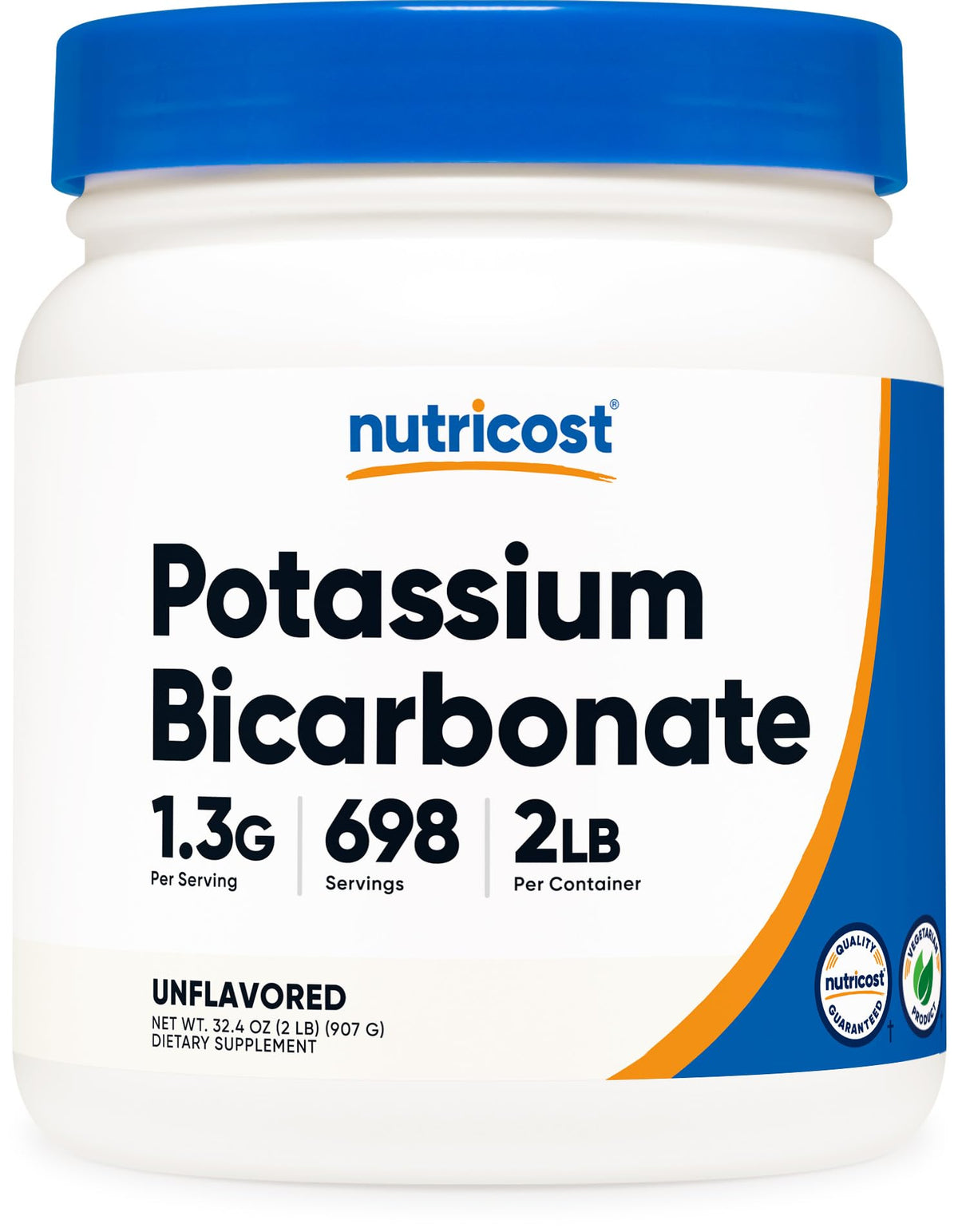 Nutricost Potassium Bicarbonate 2 lb bottle for daily mineral intake