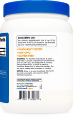 Nutricost Potassium Chloride Powder ingredients highlighting gluten-free and GMO-free status.