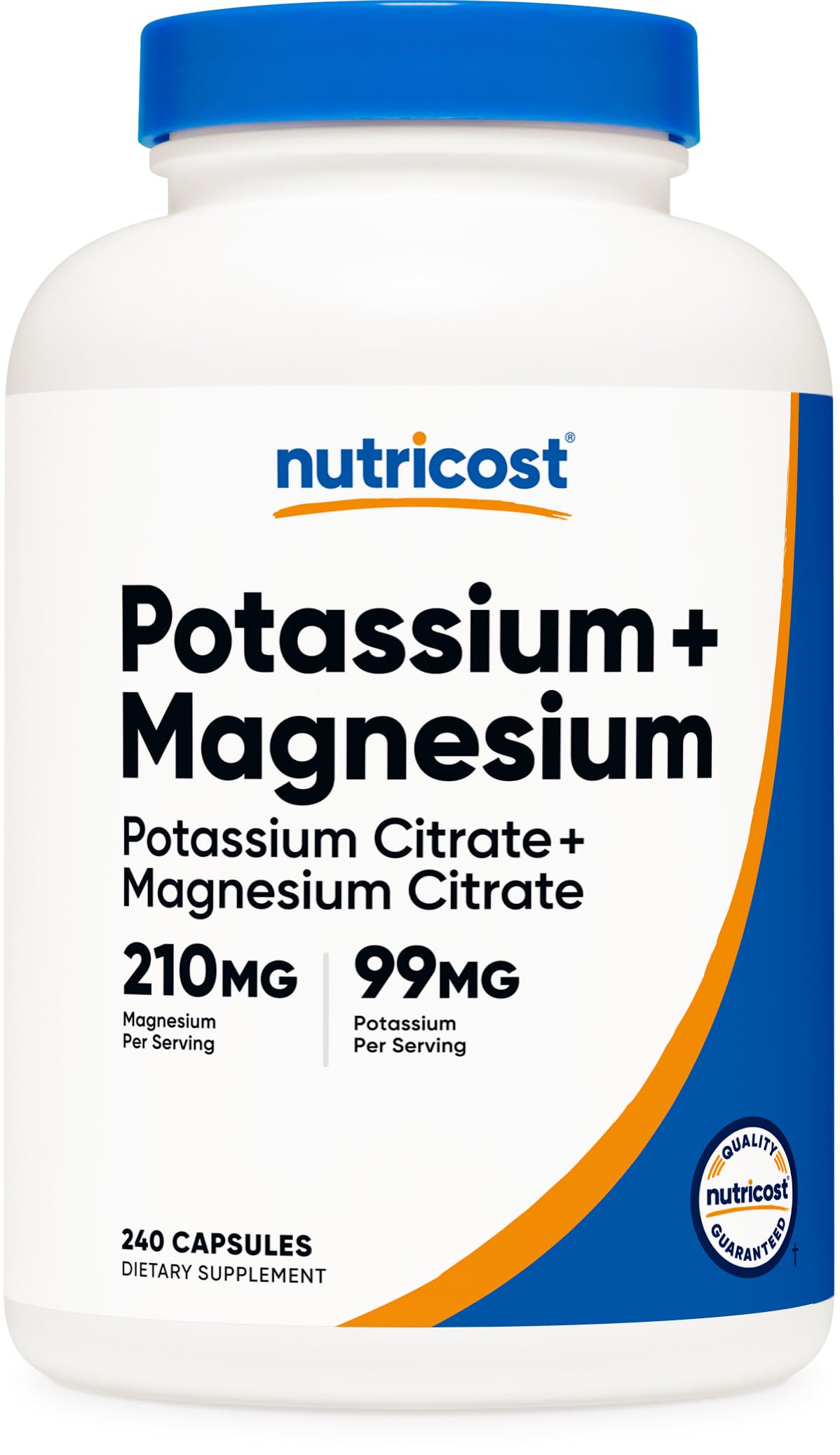 Nutricost Potassium Magnesium Citrates bottle front for daily mineral support