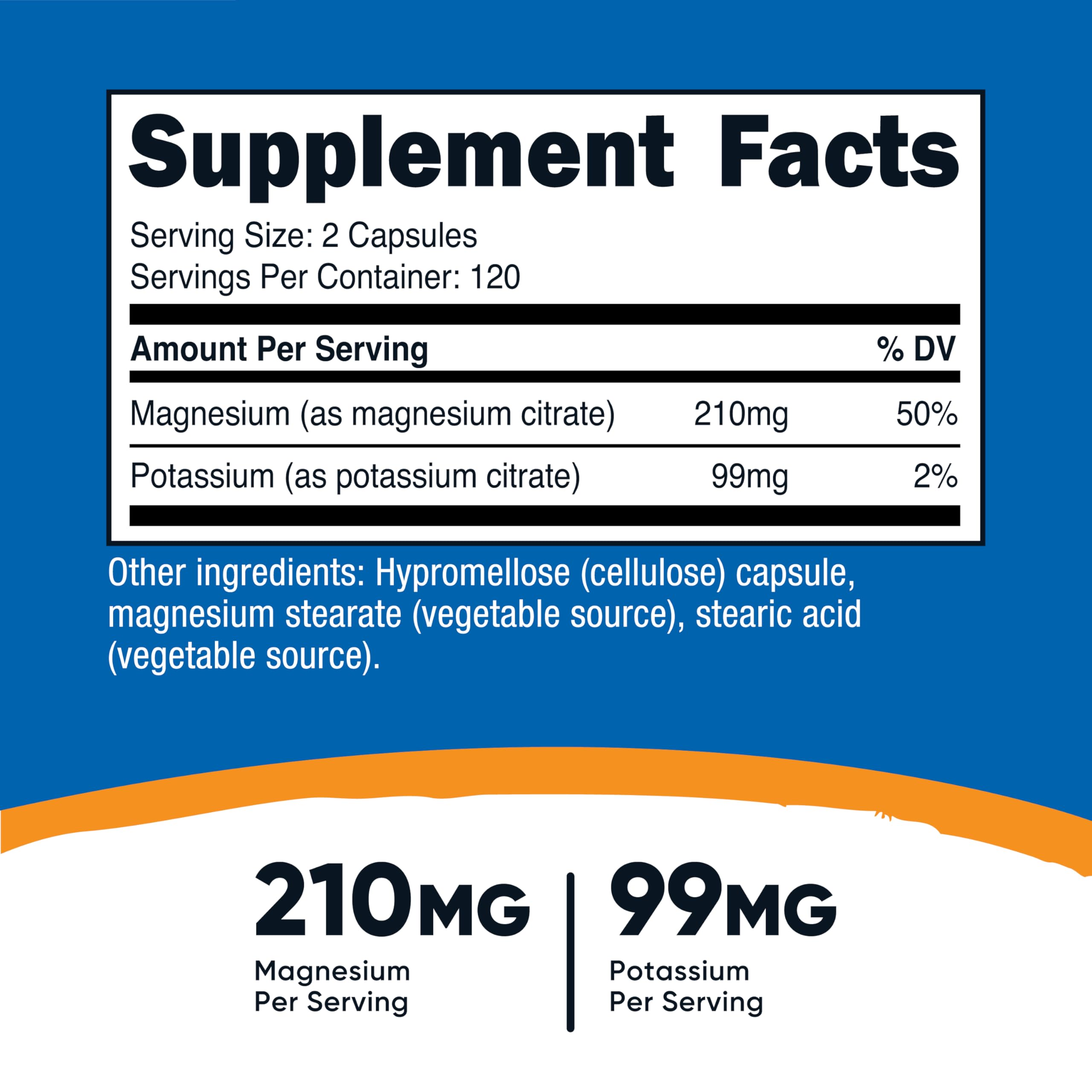 Nutricost Potassium Magnesium Citrates label close-up highlighting ingredients for informed choice