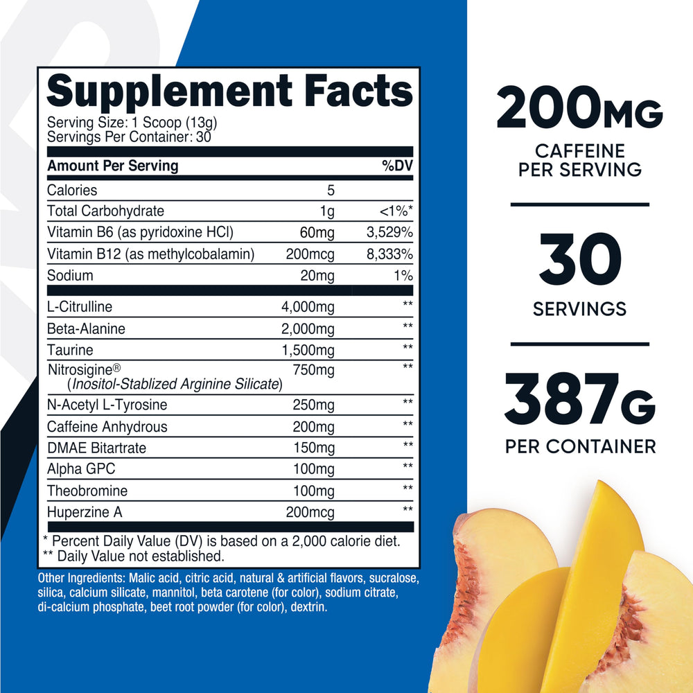 Nutricost blue raspberry pre-workout tub with vibrant flavor